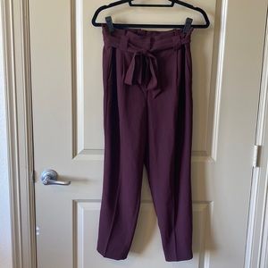 Burgundy EXPRESS paper bag tie waist pants